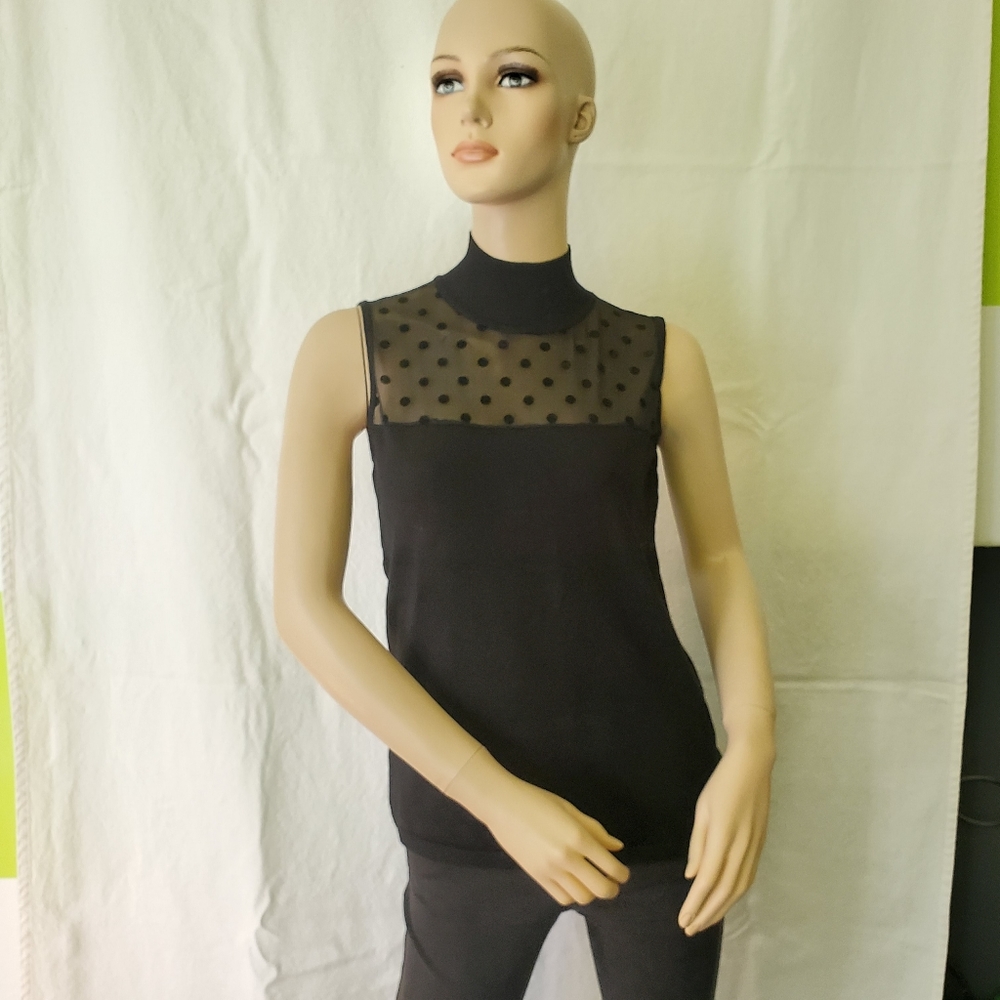 Mock Neck Sleeveless Top